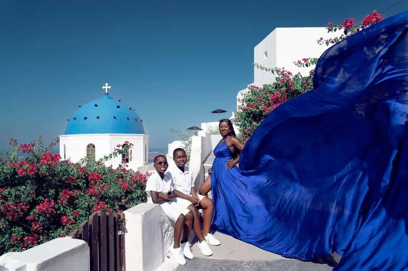 Santorini: Flying Dress Photoshoot Private Entry to Blue Dom - What Past Customers Praise Most