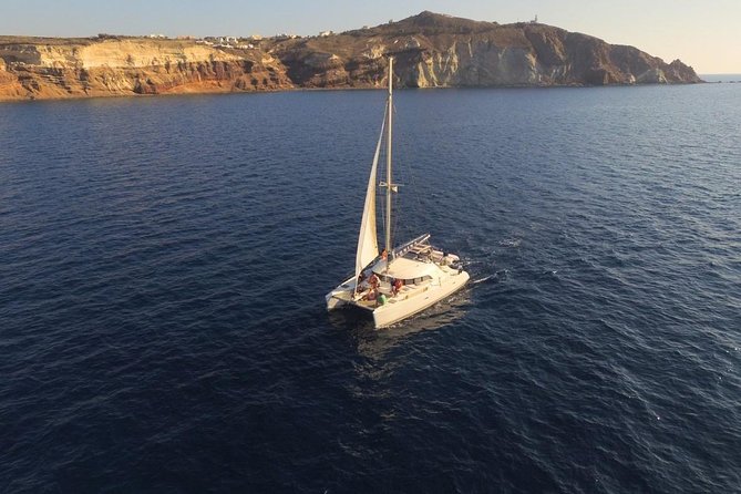 Santorini Full Day Catamaran Private Cruise incl. Meal, Drinks & Free Transport - Thirassia, the quieter side of the caldera