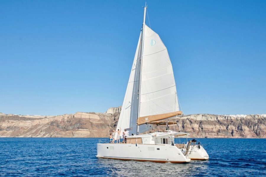 Santorini Gold Catamaran Cruise with Snorkel, BBQ & Open Bar - FAQ