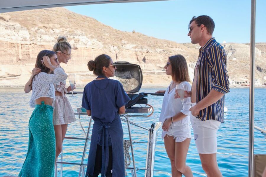 Santorini Gold Catamaran Cruise with Snorkel, BBQ & Open Bar - Price and value: what $117 buys in the real world