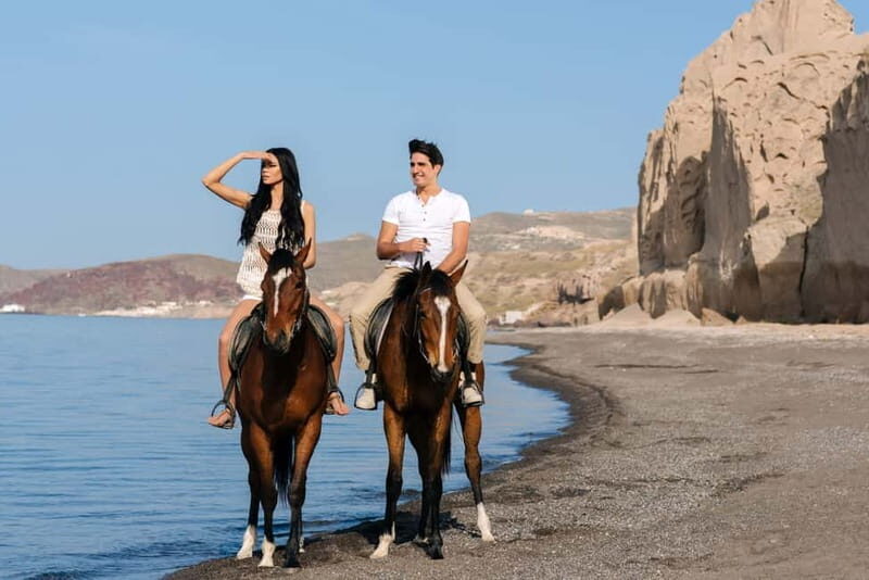 Santorini: Horseback Riding on the Black Sandy Eros Beach - Your short lesson and how the guides keep it beginner-friendly