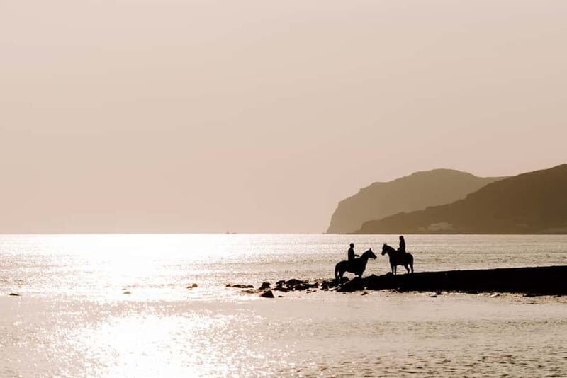 Santorini: Horseback Riding on the Black Sandy Eros Beach - Vlychada cliffs and the best photo times