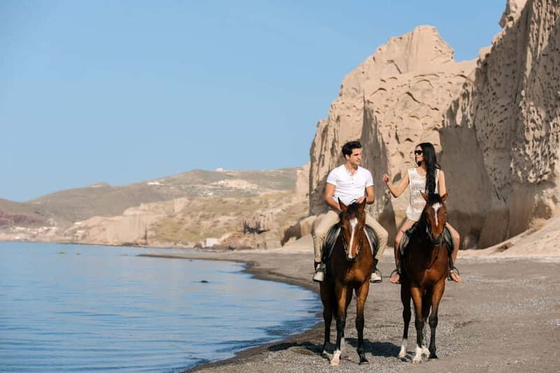 Santorini: Horseback Riding on the Black Sandy Eros Beach - Where you start: hilltop stables above Vlychada