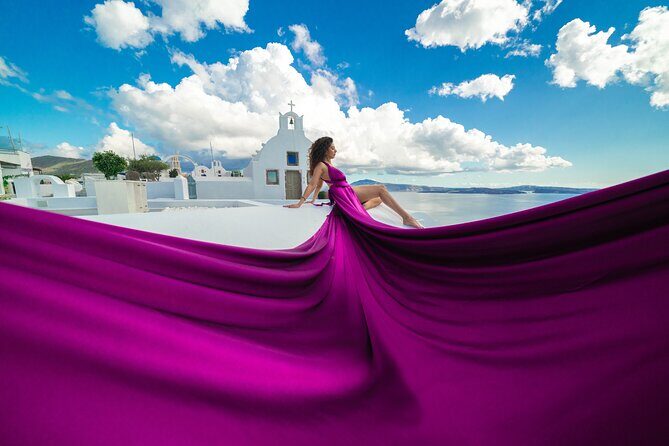 Santorini L.P. Photography Session - The Flying Dress Moment (and Why It Works So Well)