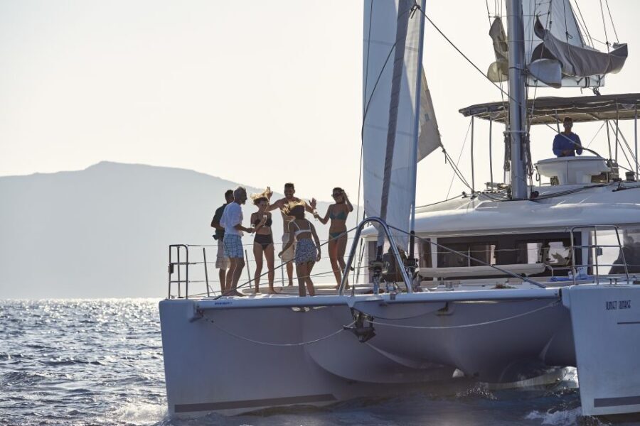 Santorini: Luxurious Catamaran Cruise with Meal & Open Bar - White Beach Swimming and BBQ Time: Where the Lunch Becomes the Moment