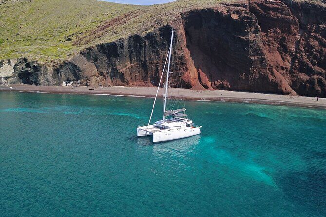 Santorini: Luxury Catamaran Cruise with Fresh Fish BBQ & Drinks - Nea Kameni: Snorkel Time, Island Swim, and the Dinner Stretch