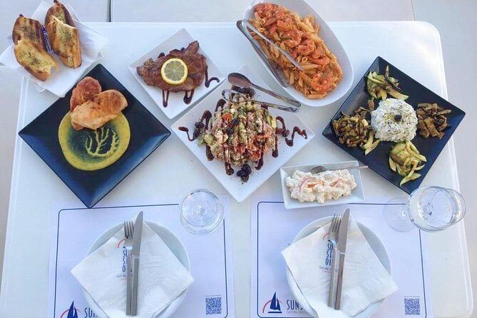 Santorini Luxury Catamaran Day Cruise with BBQ,drinks,transfer - Sailing near the Volcano and Palea Kameni (what you’ll see from the water)