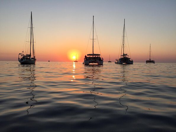 Santorini Luxury Catamaran Sunset Cruise with BBQ, Drink and Transfer - Price and value: what $157.28 buys you on a 5-hour cruise