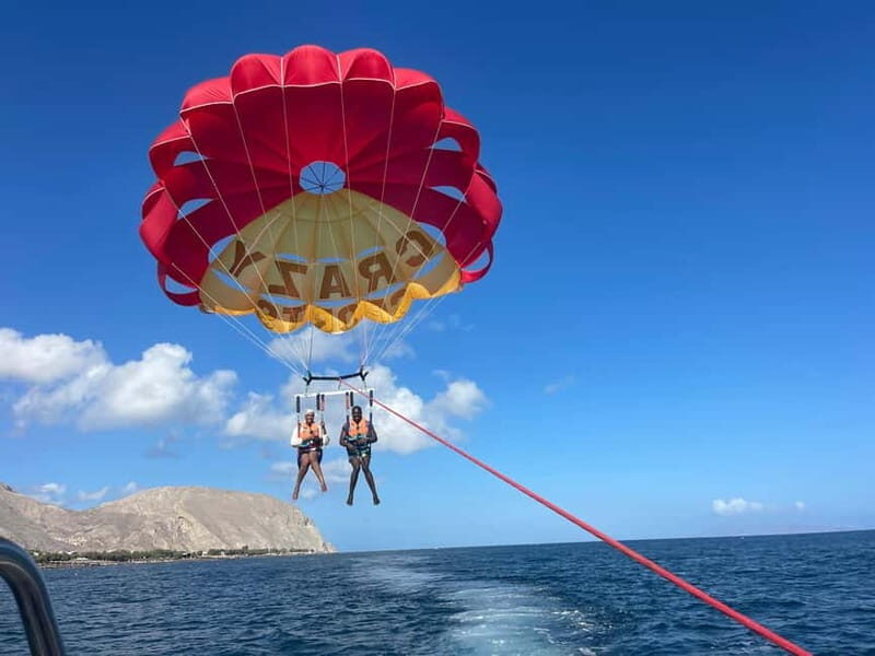 Santorini: Parasailing ExperiencePerissa,Perivolos,St.George - 350 feet over Black Beach: what you see (and what to do about photos)