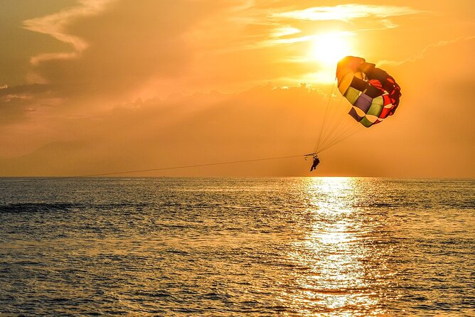 Santorini: Parasailing Flight Experience at Black Beach - The speedboat ride and two-person setup