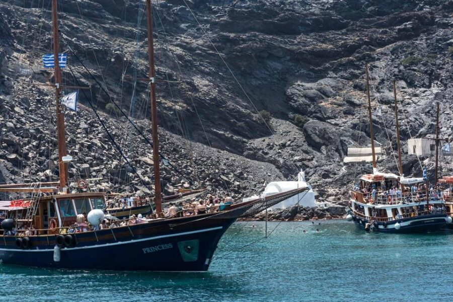 Santorini Port: Cruise to Volcano, Hot Springs & Thirassia - Sailing back through the Caldera: views you can’t replicate later