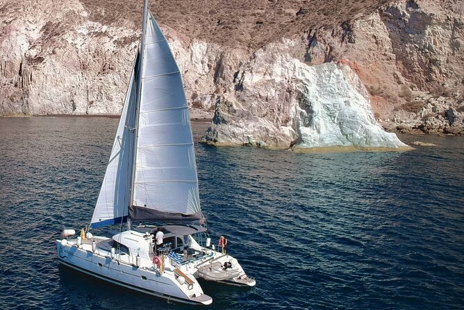 Santorini: Private All-In Catamaran Cruise (Food&Drinks) - Palea Kameni and the warm sulfur water