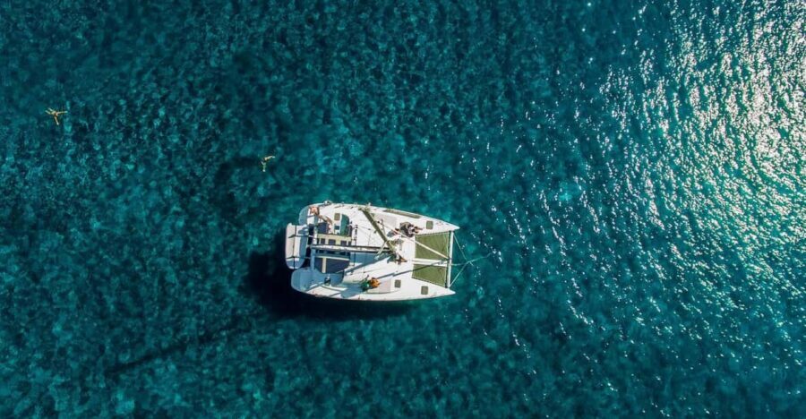 Santorini: Private Catamaran Cruise with Food & Drinks - Volcano country: Palea Kameni, Nea Kameni, and the real hot springs moment
