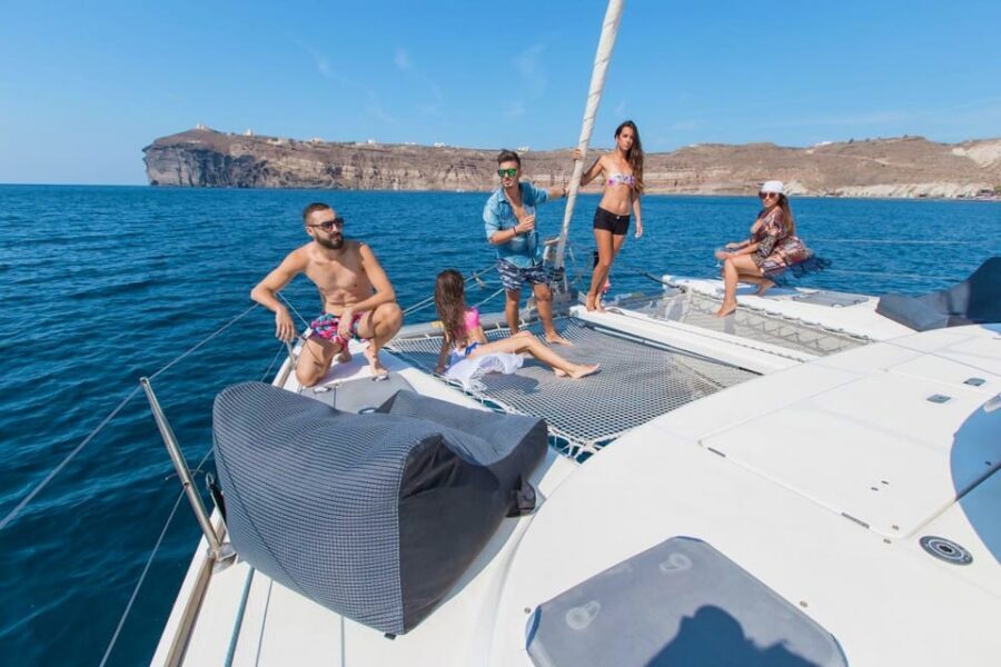 Santorini: Private Catamaran Cruise with Food & Drinks - Price, group math, and who should book this