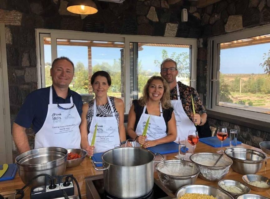 Santorini: Private Cooking Class and Wine Tasting Tour - Lunch feast: eat what you cooked with included aperitifs