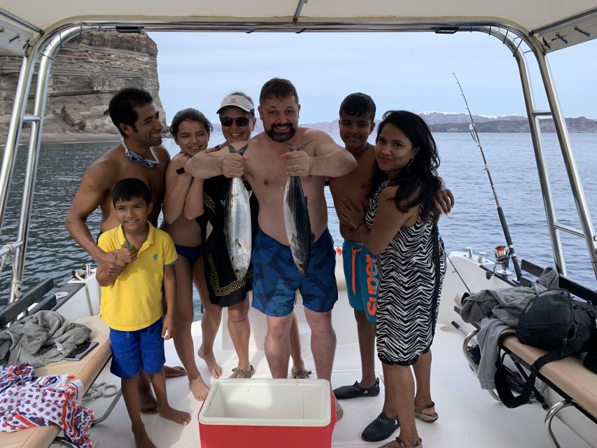 Santorini Private Cruise boat fishing tour - BBQ, Snorkeling - What to bring and how to plan the day
