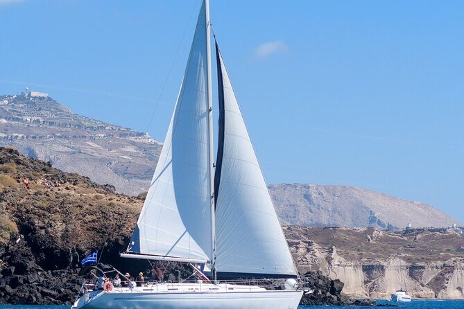 Santorini Private Daytime Sailing Cruise with Meal, Drinks &Transfer included - Thirasia Swim Bay: Your Best Hour to Be Still and Float