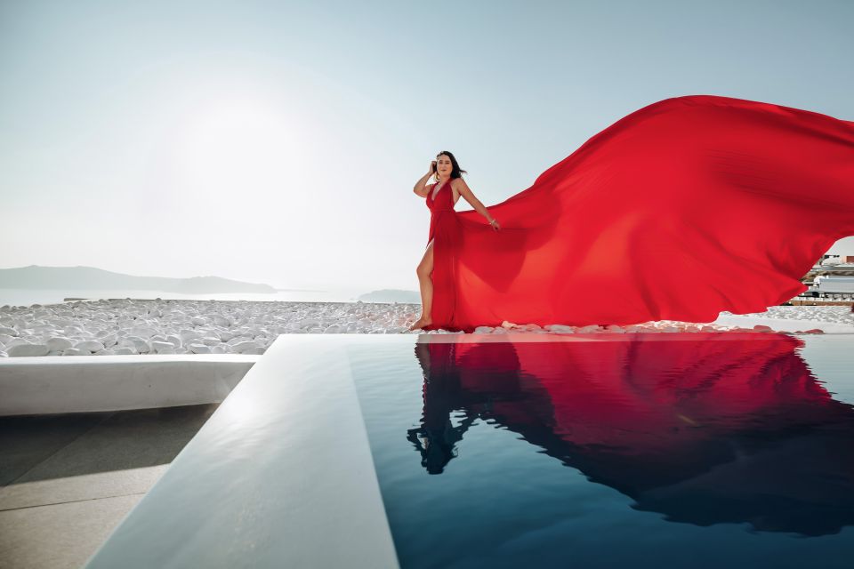 Santorini: Private Flying Dress Photoshoot Experience - The human side of the experience