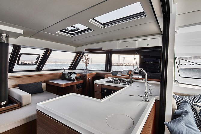 Santorini Private Tour Half-Day Sailing Platinum Catamaran Cruise - Swimming at Mesa Pigadia