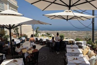 Santorini Private Tour Popular Destinations - Firostefani and the blue-domed church