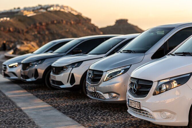 Santorini: Private Transfers To / From the Airport (JTR) - The Ride: A/C Comfort, Safe Driving, and Cold Water