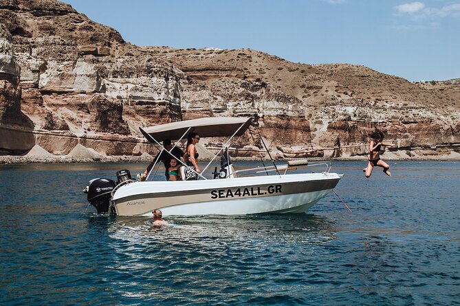 Santorini Rent a Boat Without License - Making Time for the Volcano and Hot Springs