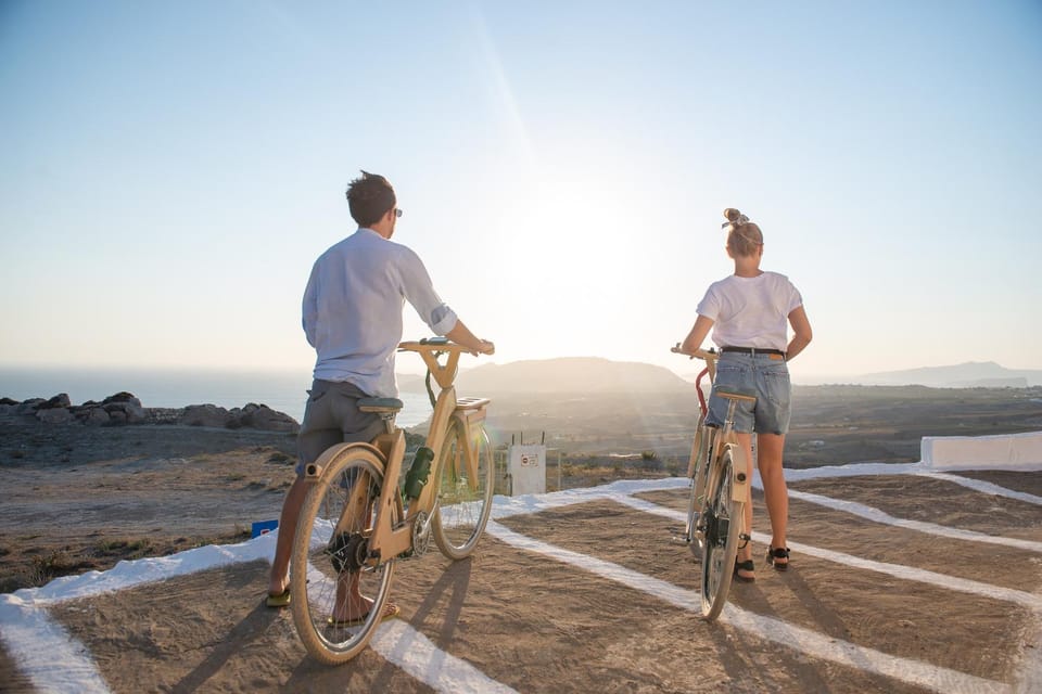 Santorini's Private 2-hour Wooden E-bike Tour - Riding inland through Santorini’s countryside