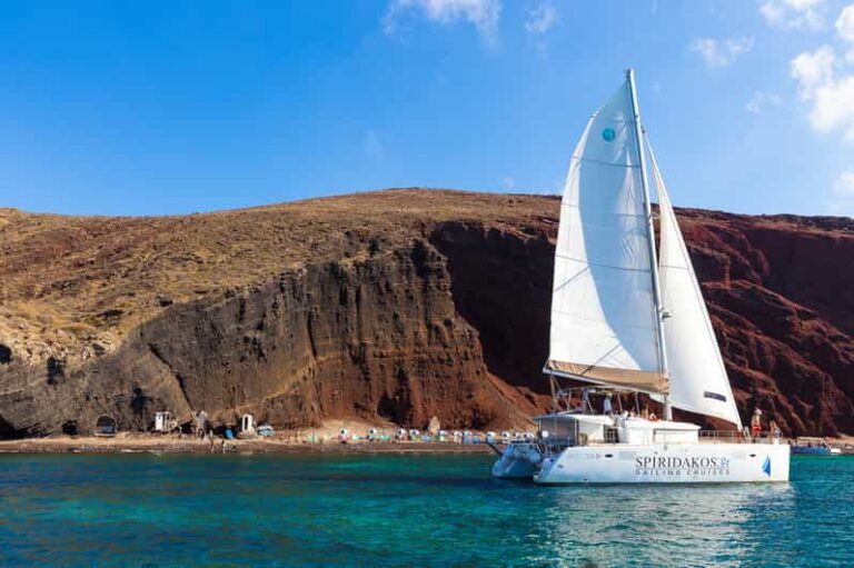 Santorini: Sailing Catamaran Cruise with BBQ and Drinks - The morning vs sunset cruise: what changes and why you should care