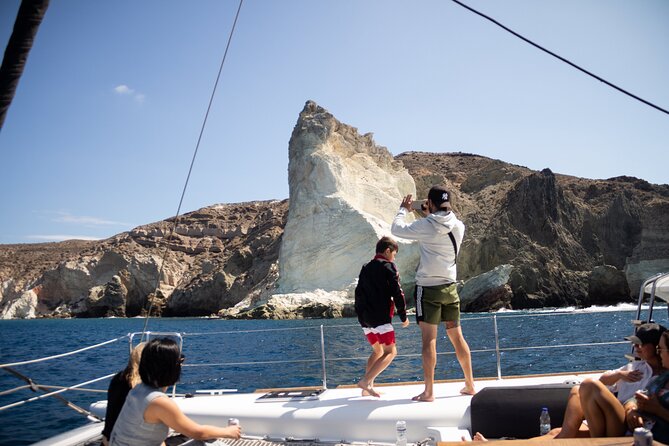 Santorini Sailing Catamaran Daily Cruises w/ Greek BBQ @Thirasia - The return sail and Champagne finish