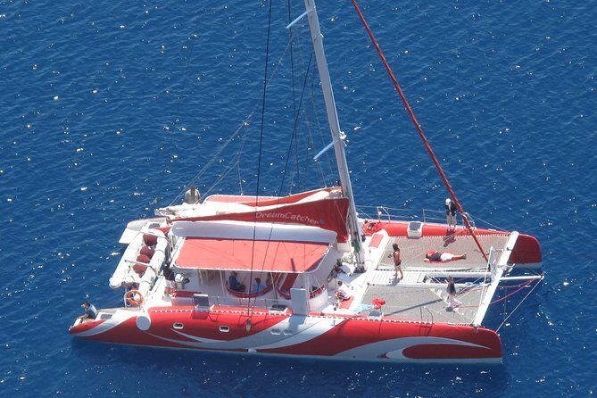 Santorini Sailing Dream Catcher with BBQ Lunch and Drinks - Nea Kameni Hot Springs: Mineral-Warm Water Without the Crowd Rush