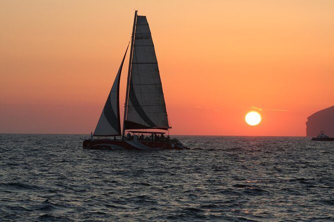 Santorini Sailing Dream Catcher with BBQ Lunch and Drinks - BBQ Lunch Aboard: Greek Classics Plus Unlimited Drinks