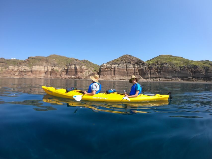 Santorini: Sea Caves Kayak Trip with Snorkeling and Picnic - Key things to know before you go
