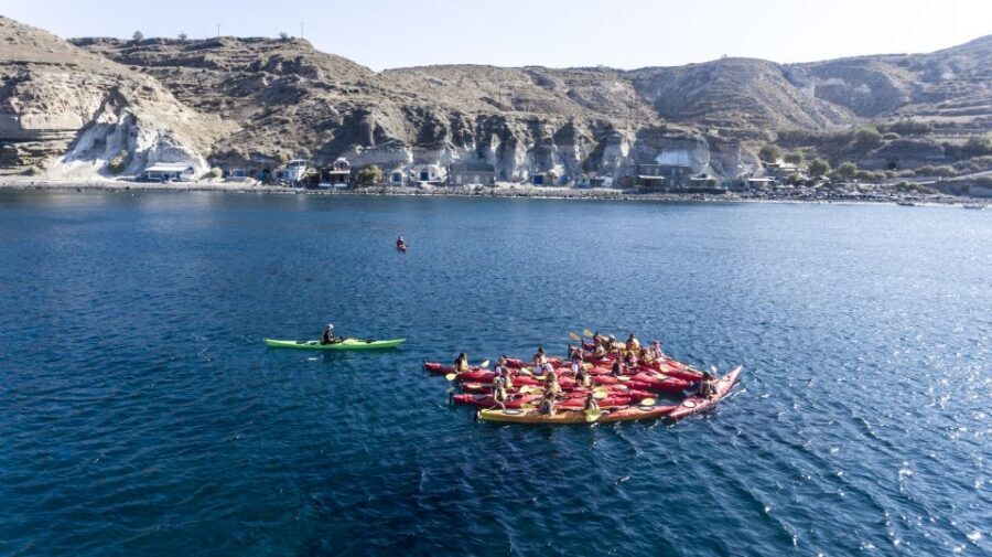 Santorini: Sea Kayaking with Light Lunch - White Beach Cliffs and the Kampia Break: Swim, Snack, Reset