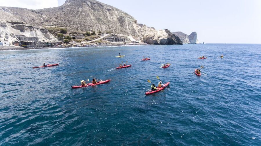 Santorini: Sea Kayaking with Light Lunch - Red Beach on the Water: Volcanic Color You Can Actually Feel