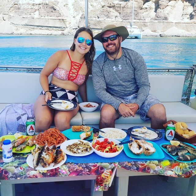 Santorini Sunset Fishing Trip with Dinner and Drinks - Dinner and Drinks: Fresh-Cooked Catch Served the Real Way