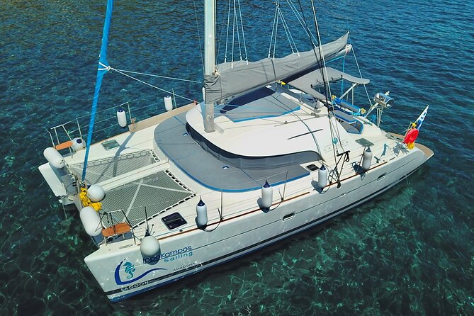 Santorini Sunset:Private All-In Catamaran Cruise (Food&Drinks) - Palea Kameni and the warm water near the volcano