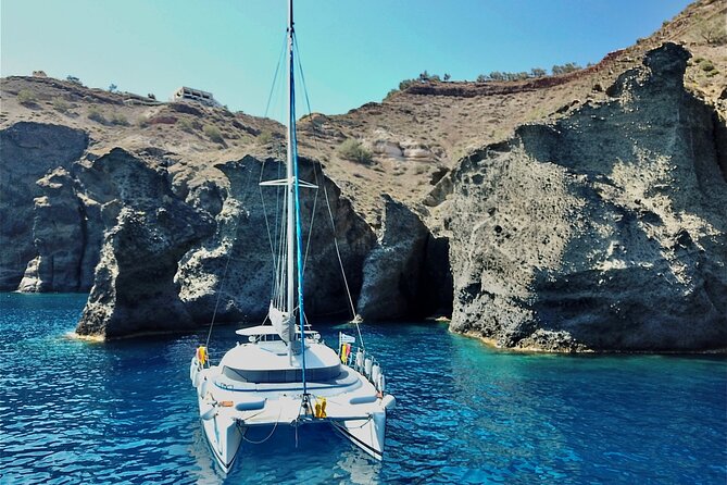 Santorini Sunset:Private All-In Catamaran Cruise (Food&Drinks) - Starting at Vlychada Port
