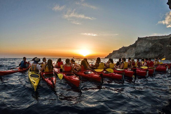 Santorini: Sunset Sea Kayak with Light Dinner with Pick-up Option - Beach stops that feel remote: Mesa Pigadia, White Beach, Red Beach, Kambia