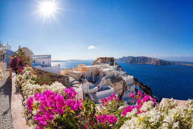 Santorini:The Famous Spots & Blue Domes -4 hours Private Tour - Imerovigli, stairs, and the view toward Skaros Rock