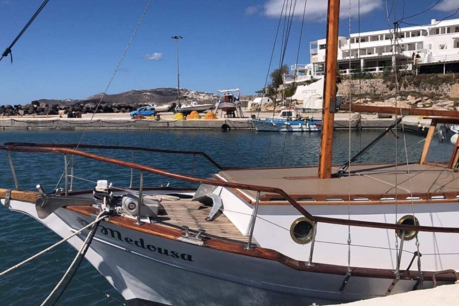 Santorini: Traditional Wooden Boat Tour with Meal and Wine - FAQ