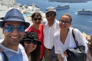 Santorini Unique Experience - Road Tour - Stop 2: Firostefani and the Three-Bell Blue-Dome Chapel