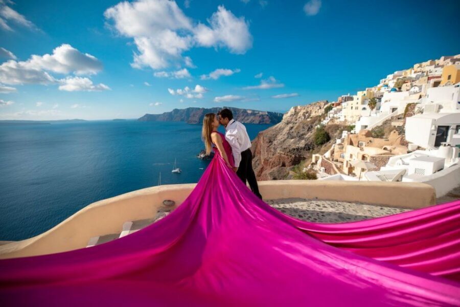 Santorini: Unique Flying Dress Photoshoot Experience - The Photographer + Assistant: How You Actually Get Good Photos