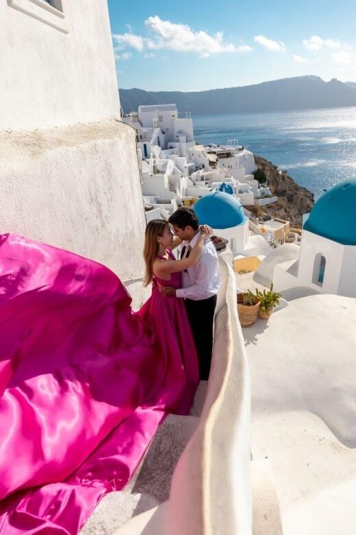 Santorini: Unique Flying Dress Photoshoot Experience - On the Day: How to Stay Comfortable (and Safe) With the Flying Effect