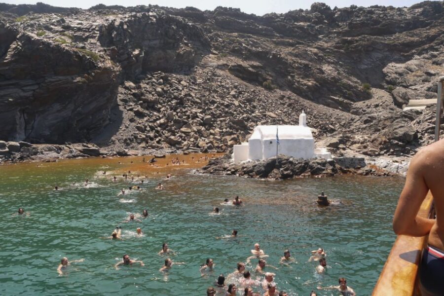 Santorini: Volcanic Sunset Cruise with Dinner - 21 September Ifestia Festival: volcano fireworks from the water