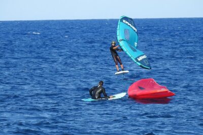 Santorini Wing Foil Surf Lesson for Beginners - Practicing wing control on the beach