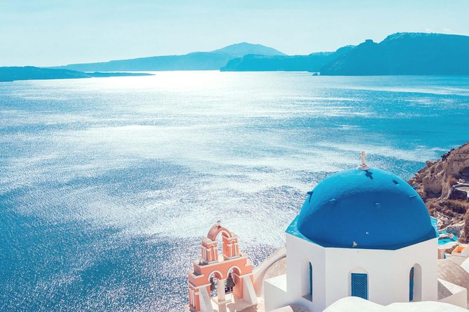 Santorini Winter Panorama - Perivolos Beach and the black volcanic shore