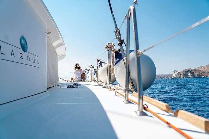 Semi Private Santorini Catamaran Tour - Nea Kameni brings the longest water stop