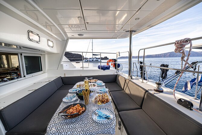 Semi Private Santorini Catamaran Tour - Sunset is attractive, but the timing is not always calm