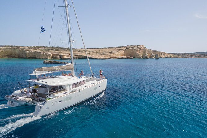 Shared Catamaran All inclusive-Day Cruise to Naxos or Paros - The route: Naxos coast, with possible Paros-side stops