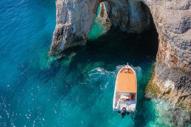Shipwreck and Blue Caves- 8m Private Boat Tour (up to 11pax) - Private Boat Comfort From Kavos Psarou Marina